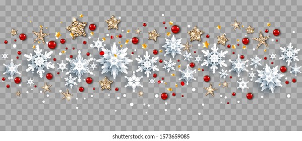 Seasonal winter decoration with snowflakes