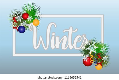 Seasonal winter time card, vector illustration