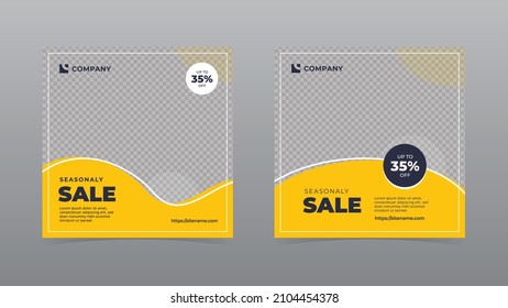 SEASONALY SALE social media ad banner design template