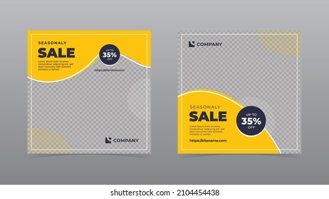 SEASONALY SALE social media ad banner design template