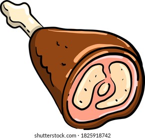 Seasoned meat, illustration, vector on white background