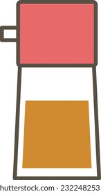 Seasoning container, simple color illustration of soy sauce