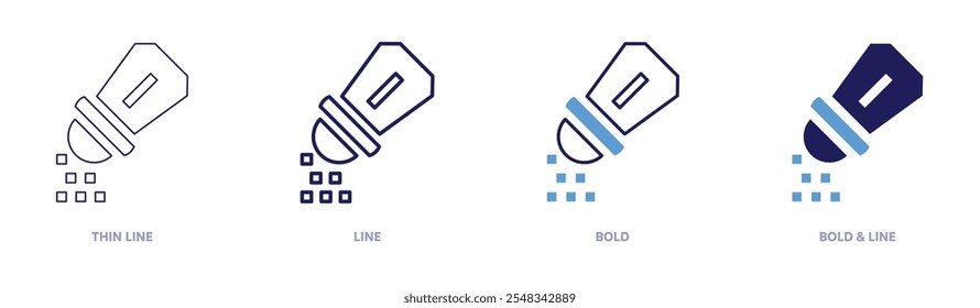 Seasoning icon in 4 different styles. Thin Line, Line, Bold, and Bold Line. Duotone style. Editable stroke.