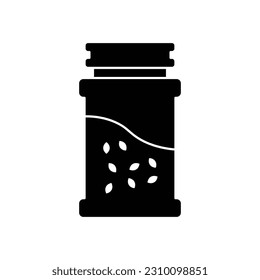 Seasoning jar icon design. Salt and pepper container icon. isolated on white background. vector illustration