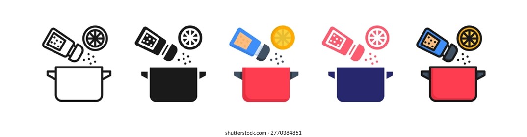 Seasoning Multiple Style Icon Set Collection..