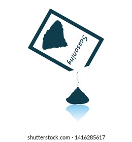 Seasoning Package Icon. Shadow Reflection Design. Vector Illustration.