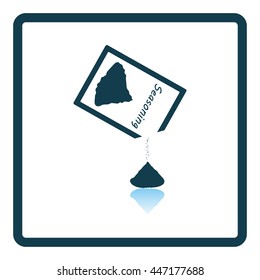 Seasoning package icon. Shadow reflection design. Vector illustration.