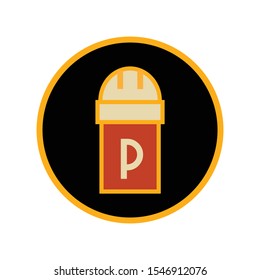 seasoning pepper ingredient food black and orange icon vector Design for web,apps,ingredient food,and restaurant.