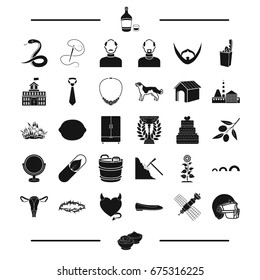 seasoning, sushi and other web icon in black style.appearance, decorations icons in set collection.