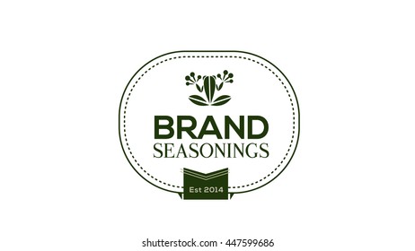Seasoning vector logo template. Herbs brand. Frog made of leaves illustration