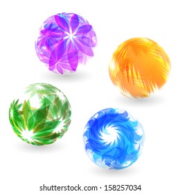 Seasons. 3d abstract vector illustration.