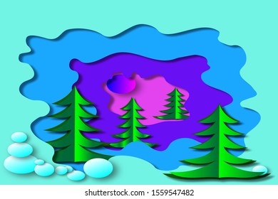 Seasons applique illustration effect paper