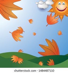The seasons change, fall, orange leaves fall,