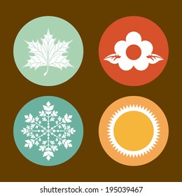 Seasons design over brown background, vector illustration
