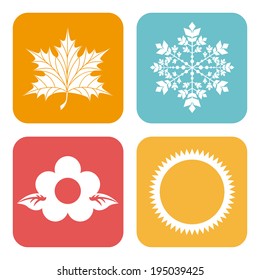 Seasons design over white background, vector illustration