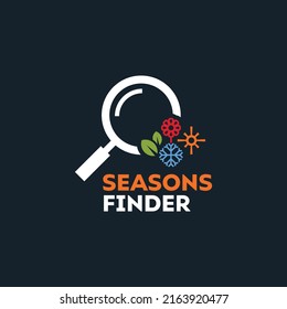 Seasons with Find logo vector design symbol graphic icon sign illustration creative idea