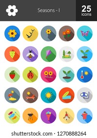 Seasons Flat Long Shadow Icons