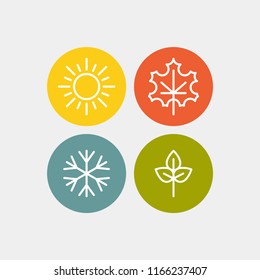 Seasons flat vector icons
