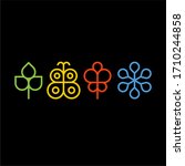 Seasons flat vector icons. Summer, autumn, winter, spring flat vector icons