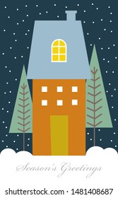 season's greeting christmas card design 