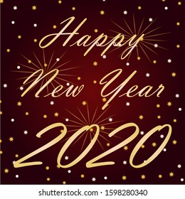 Seasons Greeting and Happy New Year 2020 background. Vector illustration