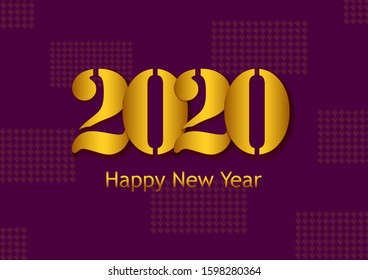 Seasons Greeting and Happy New Year 2020 background. Vector illustration
