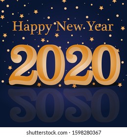 Seasons Greeting and Happy New Year 2020 background. Vector illustration