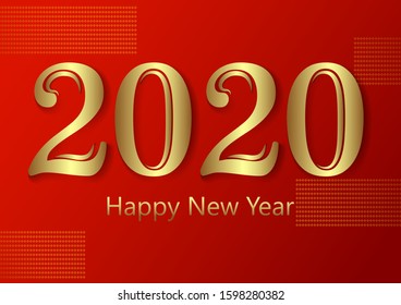 Seasons Greeting and Happy New Year 2020 background. Vector illustration