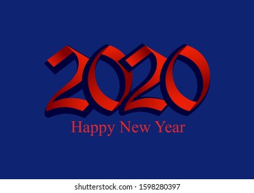 Seasons Greeting and Happy New Year 2020 background. Vector illustration