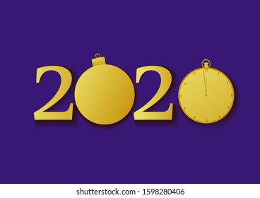Seasons Greeting and Happy New Year 2020 background. Vector illustration