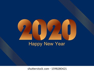 Seasons Greeting and Happy New Year 2020 background. Vector illustration