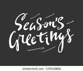 Season's greeting vector hand drawn lettering