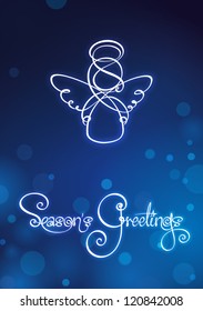 Seasons Greetings - Angel Card. EPS v10 file has red, blue & green versions in separate layers