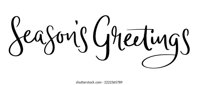 SEASON'S GREETINGS black vector brush lettering