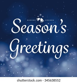 seasons greetings calligraphy card vector design