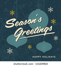 Seasons greetings card retro vintage