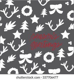 Season's Greetings Christmas Patterned Background