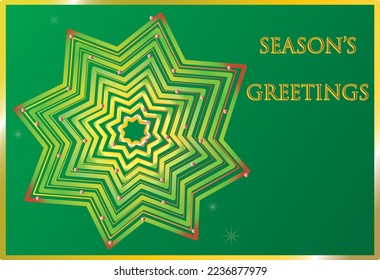Season's greetings christmas tree card and backdrop wallpaper background vector