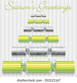 Season's Greetings cracker card in vector format.