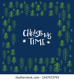 Season's greetings. Hand drawn Christmas lettering and decoration elements for greeting cards, stationary, gift tags, scrapbooking, invitations. Social media post template