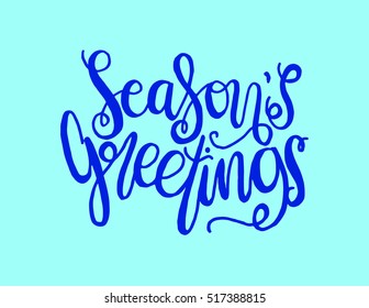 Seasons Greetings Hand Lettered Quote. Bible Verse. Modern Calligraphy
