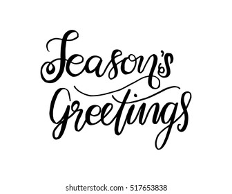 Seasons Greetings Hand Lettered Quote. Bible Verse. Modern Calligraphy