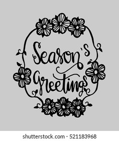 Seasons Greetings Hand Lettered Quote. Bible Verse. Modern Calligraphy