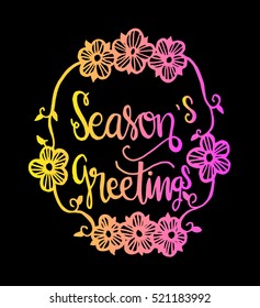 Seasons Greetings Hand Lettered Quote. Bible Verse. Modern Calligraphy