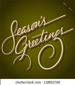 SEASON'S GREETINGS hand lettering - handmade calligraphy, vector (eps8)