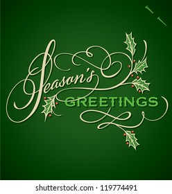 SEASON'S GREETINGS hand lettering - handmade calligraphy, vector (eps8)