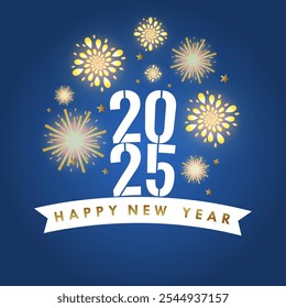 Seasons Greetings and Happy New Year 2025 background. Vector illustration