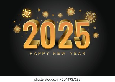 Seasons Greetings and Happy New Year 2025 background. Vector illustration