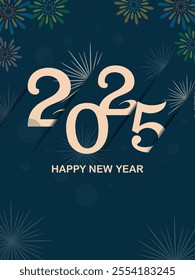 Seasons Greetings and Happy New Year 2025  background. Vector illustration