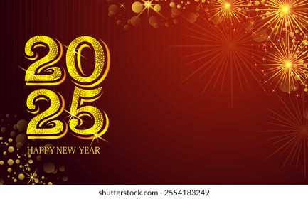 Seasons Greetings and Happy New Year 2025  background. Vector illustration